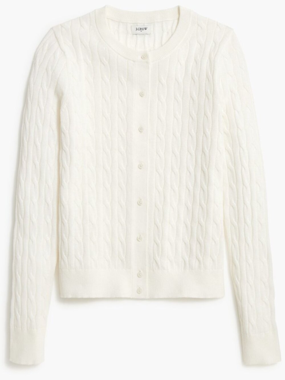 J.Crew Factory Cotton Cable-Knit Cardigan Sweater - Size XL - Ivory - NWT